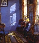 Anna Ancher Sunlight in the blue room Spain oil painting artist